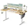 Image de Bureau électrique assis-debout réglable en 4 hauteurs mémorisables, Doré Chêne / 70P x 160L x (72-120)H cm