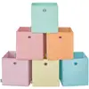 Image de Boîte de rangement pliable en tissu pour organisation colorée, 26L x 26l x 28H cm / Multicolore