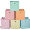Image de Boîte de rangement pliable en tissu pour organisation colorée, 33L x 33l x 33H cm / Multicolore