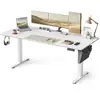 Image de Bureau électrique assis-debout réglable en 4 hauteurs mémorisables, Blanc Nuage / 80P x 180L x (72-120)H cm