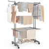 Image de SONGMICS Étendoir à Linge, Séchoir Mobile à 4 Niveaux, avec roulettes, Pliable, 63,5 x 125,5 x 173 cm, Grande Capacité, Utilisation Intérieure et Extérieure, Gris Tourterelle LLR703G01 en occasion ou reconditionné