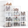 Image de Boîte à chaussures en plastique transparent avec porte, Transparentes + Blanc Nuage / 12