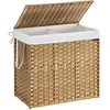 Image de Panier de rangement avec couvercle amovible et poignée, Couleur boisée / 160 L