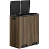 Image de Poubelle à double compartiments (2*30 L), Noyer foncé