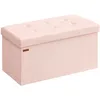 Image de Banc de rangement pliable avec coffre, Rose Bonbon / 76L cm