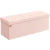 Image de Banc de rangement pliable avec coffre, Rose Bonbon / 110L cm