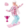 Image de Barbie Snowboardeuse - Poupée Blonde Articulée avec Snowboard et Trophée - Tenue de Sports d'hiver et Casque - 30 cm - Dès 3 Ans, HCN32 en occasion ou reconditionné