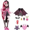 Image de Draculaura avec chauve-souris de compagnie - Poupée - HHK51 - Poupée Mannequin Monster High