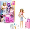 Image de Barbie Coffret Voyage Malibu, Poupée de Voyage avec Plus de 10 Accessoires, Inclus Un Chiot, Une Valise Rose, Un Sac À Dos Et Une Feuille D'Autocollants, Jouet pour Enfant de 3 Ans et Plus, HJY18 en occasion ou reconditionné