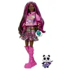 Image de Barbie Extra Poupée avec Panda, vêtements et Accessoires, Cheveux Bruns avec mèches Roses, Sweat à Capuche et Jupe écossaise, Jouet Enfant, Dès 3 Ans, HKP93 en occasion ou reconditionné