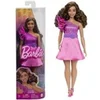 Image de -Barbie Fashionistas 225-Poupée ronde cheveux bruns et robe rose HRH22