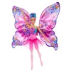 Image de Barbie De Danseuse à Papillon Poupée Transformation 2 en 1 avec ailes qui s’ouvrent, cheveux violets, serre-tête et tutu amovible, HXJ10 en occasion ou reconditionné