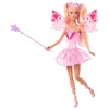 Image de Barbie Poupée Barbie Fée avec baguette magique et accessoires de mode, ailes et tenue avec fonction changement de couleur, JCP76 en occasion ou reconditionné