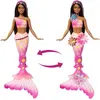 Image de Barbie Sirene -poupee  Fleurs Magiques Brune
