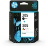 Image de HP 305 Pack de 2 Cartouches d'Encre Noire et Trois Couleurs Authentiques (6ZD17AE)