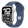 Image de Apple Watch Series 10 GPS 42mm Boîtier en Aluminium Argent avec Bracelet Sport Denim - S/M