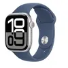 Image de Apple Watch Series 10 GPS 42mm Boîtier en Aluminium Argent avec Bracelet Sport Denim - M/L