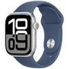 Image de Apple Watch Series 10 GPS + Cellular 42mm Boîtier en Aluminium Argent avec Bracelet Sport Denim - S/M