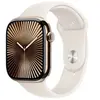 Image de Apple Watch Series 10 GPS + Cellular 46mm Boîtier en Titane Or avec Bracelet Sport Lumière Stellaire - M/L