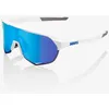 Image de 100% - S2 HiPER - Lunettes vélo Matte White - HIPER Blue Multilayer Mirror Cat 3