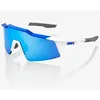 Image de 100% - Speedcraft SL HiPER - Lunettes vélo Matte White / Metallic Blue - HiPER Blue Multilayer Mirror