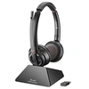Image de Poly Savi 8220 - Savi 8200 series - micro-casque - sur-oreille - DECT / Bluetooth - sans fil - USB-A via adaptateur Bluetooth - noir - certifié UC,