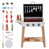 Image de Ensemble de jouet BBQ pour enfant en bois aliment outil de grillade 21 PCS