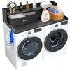 Image de Comptoir Pour Lave-Linge Sèche-Linge Surface En Bois 2 Tiroirs Et 2 Etagère 137x70cm