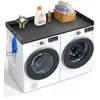Image de VEVOR Comptoir pour lave-linge et sèche-linge, 137x70 cm, surface de comptoir en bois, dessus résistant à l'eau, avec coussinets antidérapants, pour organisation et rangement de la buanderie, noir en occasion ou reconditionné