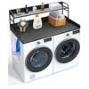 Image de Comptoir Pour Lave-Linge Sèche-Linge Surface En Bois Rangement Buanderie 137x70cm