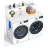 Image de Comptoir Pour Lave-Linge Sèche-Linge Surface En Bois Anti-Dérapant Blanc 137x70cm