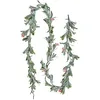 Image de VEVOR Guirlande de Noël, 2 m, Guirlande de Feuilles d'Olivier Artificiel Lumineuse, Décoration de Noël Verte, avec Baies Rouges, pour Manteau de Cheminées, Cheminées, à Suspendre, à Poser, Couronnes en occasion ou reconditionné