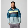 Image de Columbia - Powder Pass Hooded Jacket - Doudoune homme Crushed Blue / Everblue / Neon Light / Shark - XXL