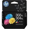 Image de 302XL/304XL - 7 ml - à rendement élevé - couleur (cyan, magenta, jaune) - original - blister - cartouche d'encre - pour AMP 130; Deskjet 1110, 21XX,
