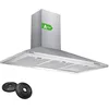 Image de CIARRA CBCS9201 Hotte Aspirante 90 cm - Filtres à Charbon INCLUS - Classe A++ - 370m³/h - Recyclage ou Evacuation - Cheminée Extensible - Inox en occasion ou reconditionné