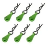 Image de 6pcs set clips de corps + support en aluminium pour modèles rc 1/10 à 1/18 vert