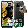 Image de BV4800 SE Téléphone Portable Incassable,Android 15 Smartphone 12Go+64Go 6.56 Dual SIM 4G Vert avec Smartwatch Blackview W50