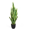 Image de plante artificielle déco,90 CM vert, interieur sansevieria trifasciata avec pot et 20 feuilles arbre/ fleur extérieur