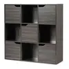 Image de Bibliothèque de Rangement, Cube de Rangement 4 Ouvert et 5 Fermé, Idéal pour Salon, Chambre, Entrée Etc. 90 x 29 x 90 cm, Gris Foncé