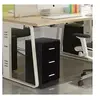 Image de lot de 2 caisson de bureau meuble de rangement avec 3 tiroirs pour documents noir