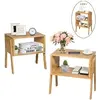 Image de Lot de 2 Table de Chevet, avec Compartiment de Rangement Ouvert, Matériau Non-Toxique, Design Compact et Pratique, Facile à Assembler, Chambre etc.