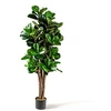Image de plante artificielle, pot feuilles de figuier vert de 1,5m, pour la décoration de la maison, bureau, salle de séjour etc