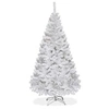 Image de Sapin de Noël Arbre de Noël Artificiel pour Décoration de Noël Matériau PVC avec Pied en Métal Blanc 1.8M