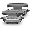 Image de Ninja CRISPi 2 boites en verre sous vide TempWare plats 1,4 L avec couvercles à pression, bols de friteuse sans huile pour préparer, cuire et stocker, couvercles sans bisphénol A XSKLIDPLT2EUUK en occasion ou reconditionné