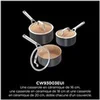 Image de Set de casseroles CW93003EUI CeramicLock 16/18/20 cm avec couvercles Noir/Beige