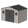 Image de Abri PVC DARK GREY Apex - 7,68m² - kit fondation avec 3 fenêtres - Gris