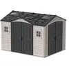 Image de Abri PVC DARK GREY Apex 8,05m² - kit fondation, 2 fenêtres, 2 puits de lumière - Gris