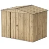 Image de Abri de jardin en métal imitation bois - 4,75m² + kit d'ancrage - Epaisseur 0,33 mm