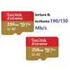 Image de Lot de 2 Carte Mémoire MicroSDXC Extreme 256 Go Classe 10, U3, V30 jusqu'à 190Mb/s écritures 130Mb/s