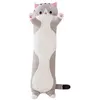Image de Peluche Doux Oreiller Couchage Long Coton Confort de Chat Mignon 90CM - Gris